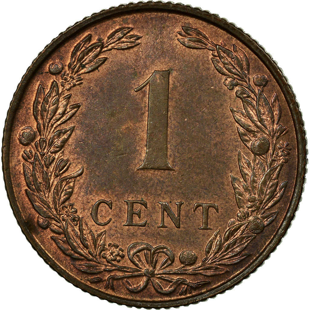 Coin, Netherlands, Wilhelmina I, Cent, 1907, AU(55-58), Bronze, KM:132.1