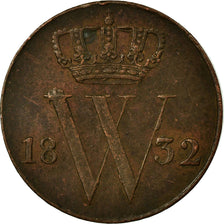 Moneta, Holandia, William I, 1/2 Cent, 1832, Utrecht, EF(40-45), Miedź, KM:51