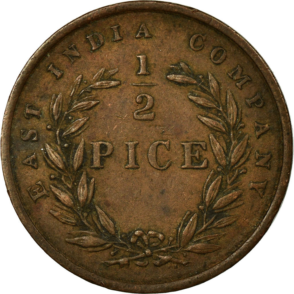 Münze, INDIA-BRITISH, 1/2 Pice, 1853, Calcutta, SS+, Kupfer, KM:464