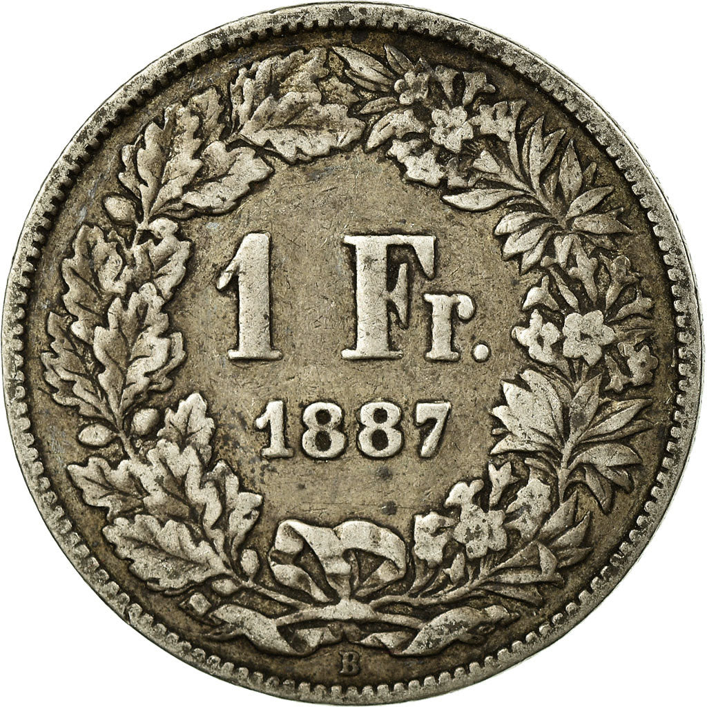 Coin, Switzerland, Franc, 1887, Bern, VF(20-25), Silver, KM:24