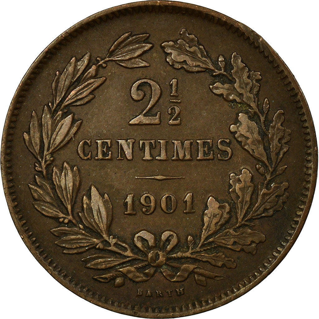 Moneta, Lussemburgo, William III, 2-1/2 Centimes, 1901, Utrecht, BB+, Bronzo
