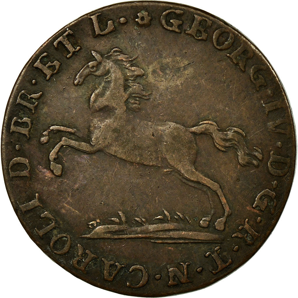 Coin, German States, BRUNSWICK-WOLFENBUTTEL, Karl II, Pfennig, 1820, AU(50-53)