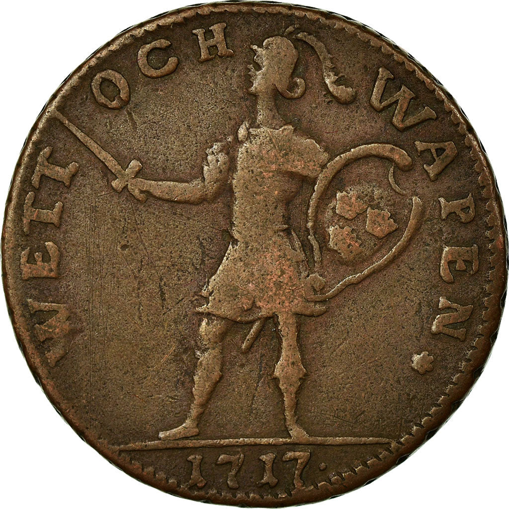 Coin, Sweden, Carl XII, Daler, 1717, VF(30-35), Copper, KM:355