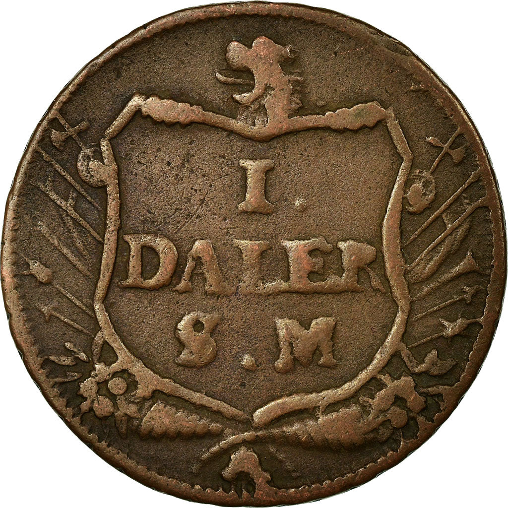 Coin, Sweden, Carl XII, Daler, 1717, VF(30-35), Copper, KM:355