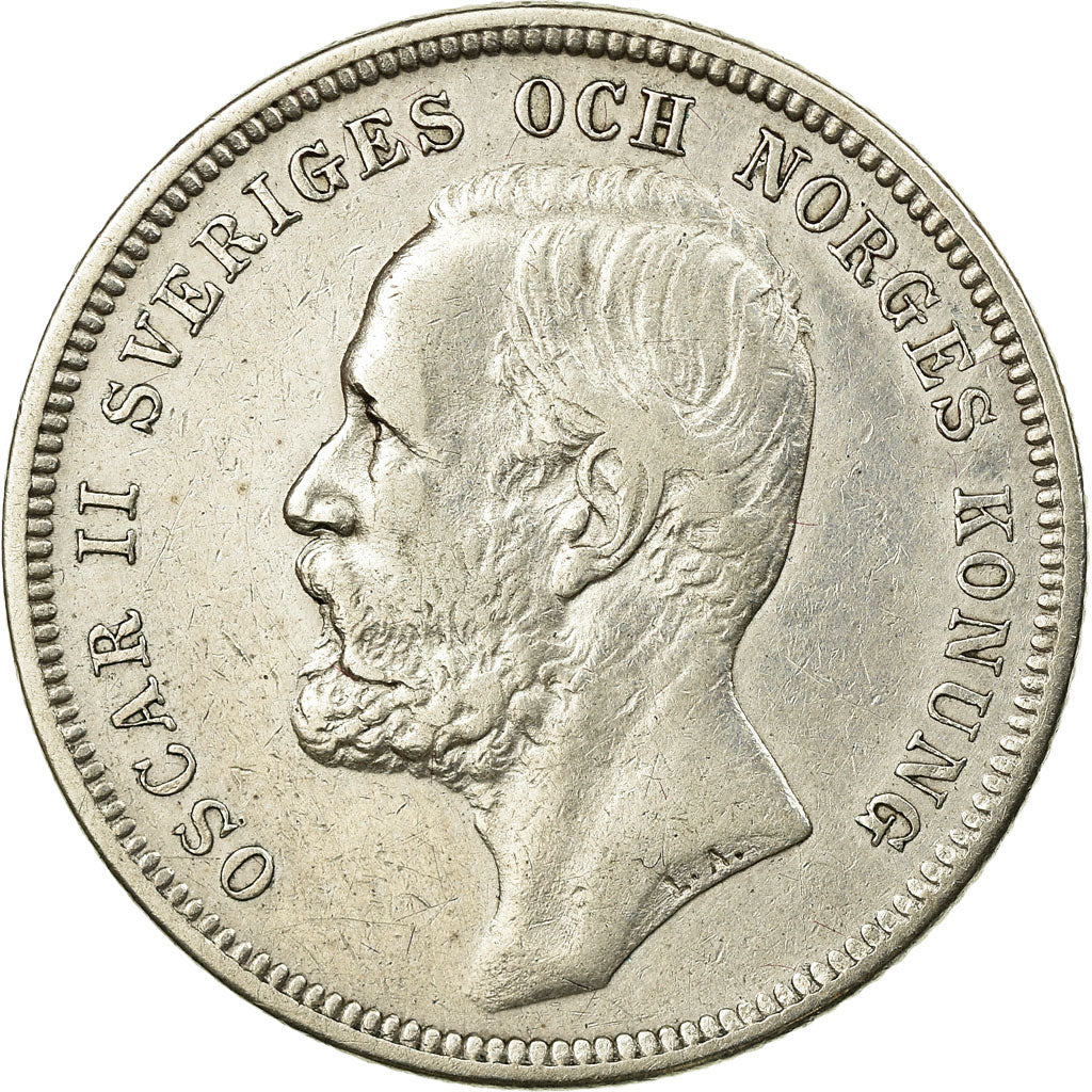 Coin, Sweden, Oscar II, Krona, 1898, EF(40-45), Silver, KM:760