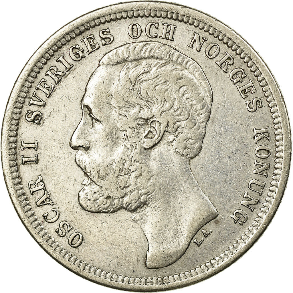 Coin, Sweden, Oscar II, Krona, 1884, EF(40-45), Silver, KM:747