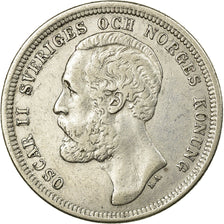 Coin, Sweden, Oscar II, Krona, 1884, EF(40-45), Silver, KM:747
