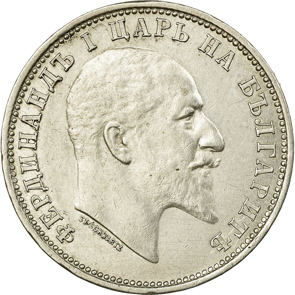 Coin, Bulgaria, Ferdinand I, Lev, 1910, AU(55-58), Silver, KM:28