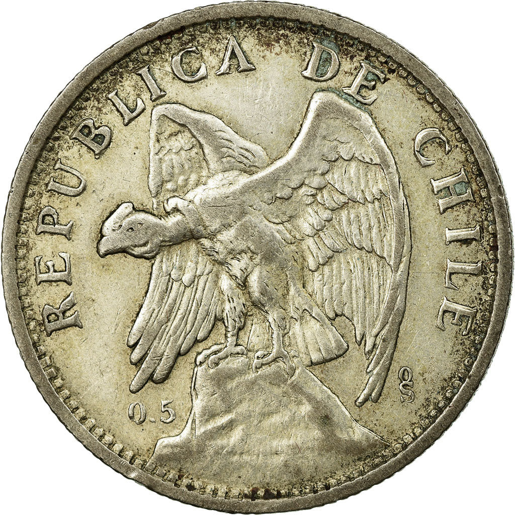 Coin, Chile, Peso, 1927, Santiago, EF(40-45), Silver, KM:171.1