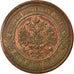 Moneta, Russia, Nicholas II, 3 Kopeks, 1915, St. Petersburg, BB+, Rame, KM:11.3