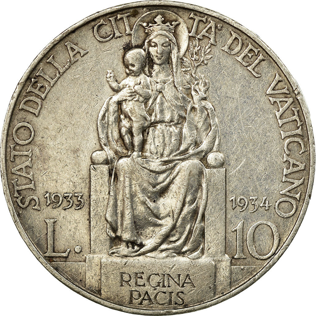 Moneta, CITTÀ DEL VATICANO, Pius XI, 10 Lire, 1934, Rome, BB, Argento, KM:8