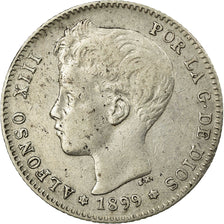 Moneda, España, Alfonso XIII, Peseta, 1899, Madrid, MBC, Plata, KM:706