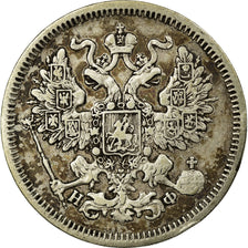 Coin, Russia, Alexander II, 20 Kopeks, 1864, St. Petersburg, EF(40-45), Silver