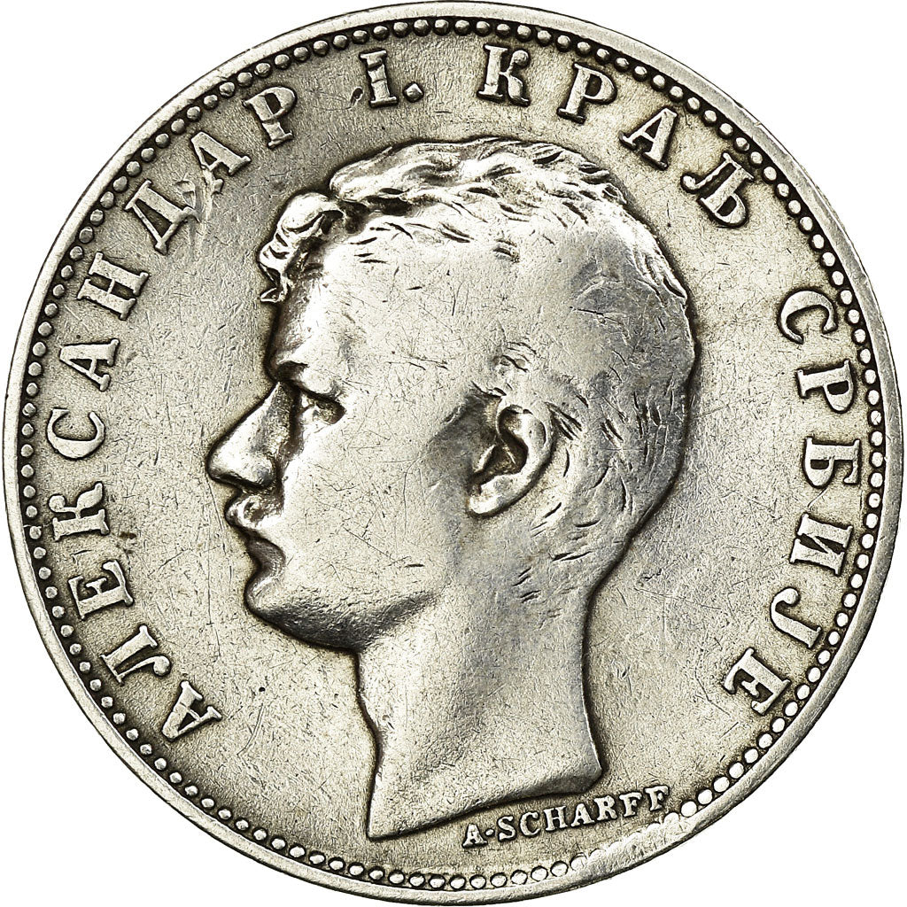 Coin, Serbia, Alexander I, Dinar, 1897, VF(30-35), Silver, KM:21