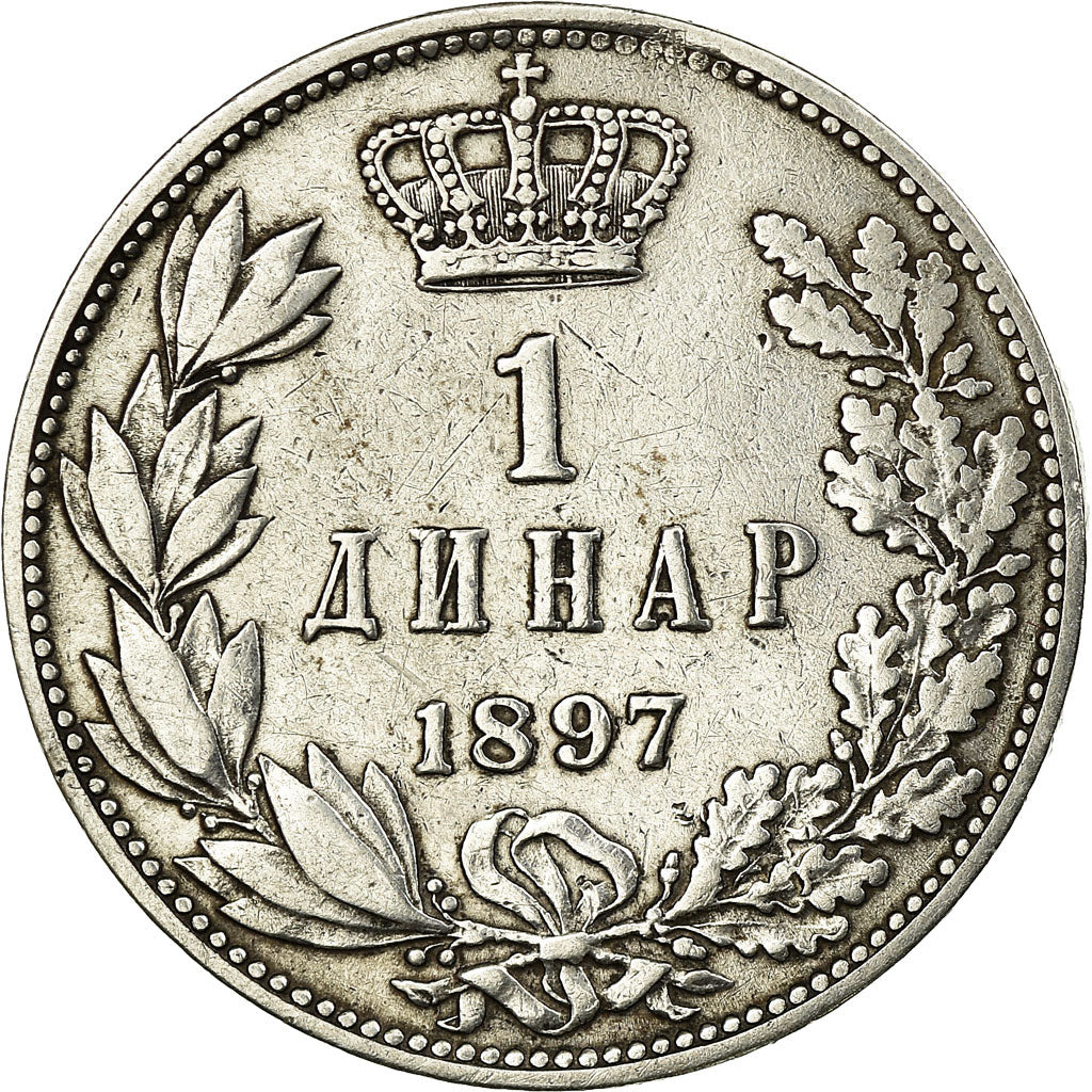 Coin, Serbia, Alexander I, Dinar, 1897, VF(30-35), Silver, KM:21