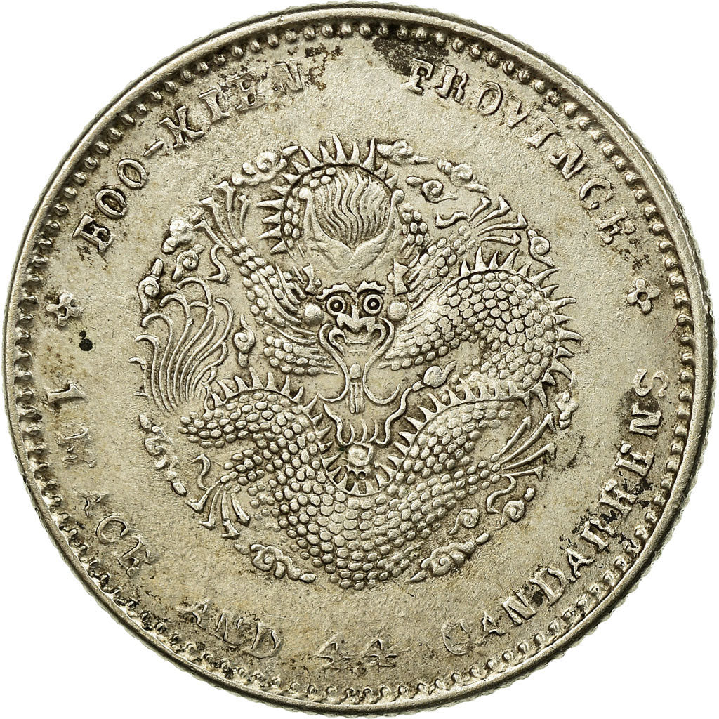Coin, China, FUKIEN PROVINCE, Kuang-hs, 20 Cents, 1903, Fu, AU(50-53), Silver