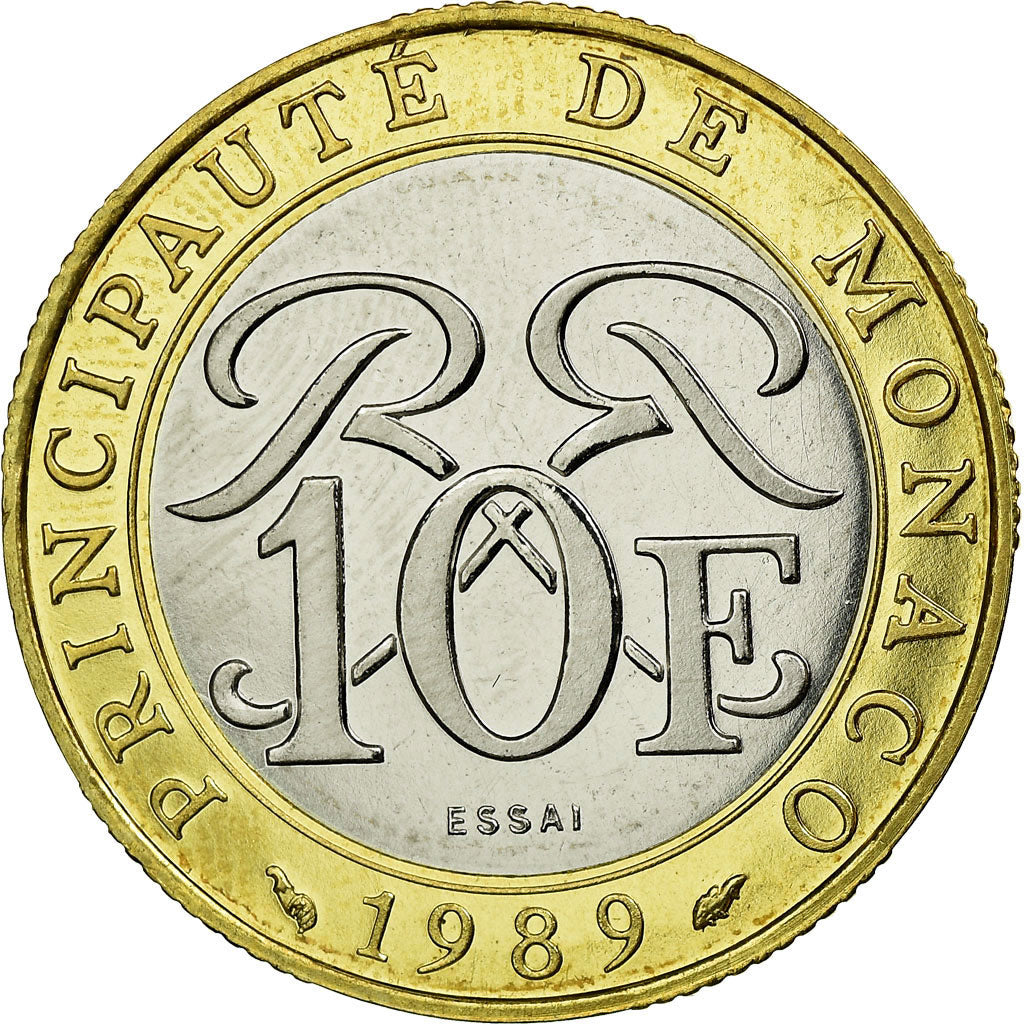Monnaie, Monaco, Rainier III, 10 Francs, 1989, ESSAI, SPL, Bi-Metallic