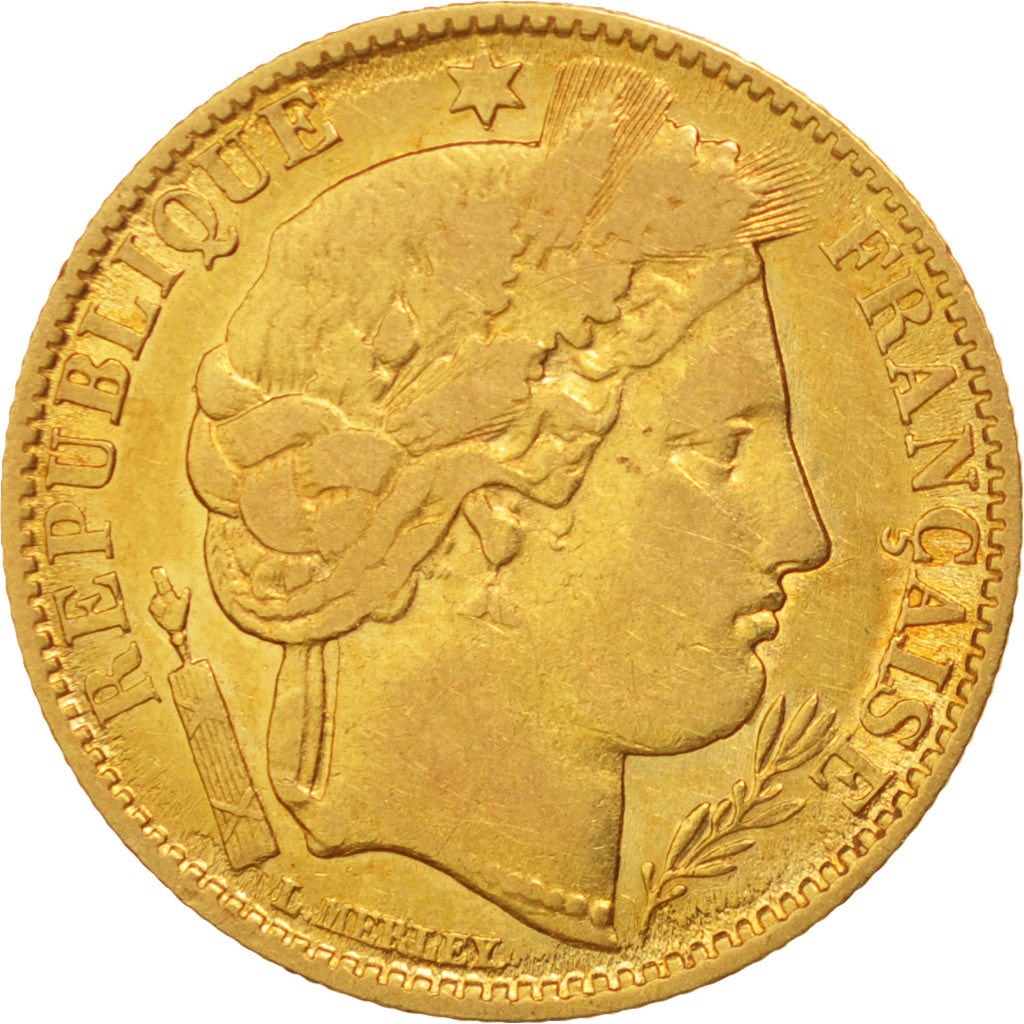 France, Cérès, 10 Francs, 1851, Paris, VF, Gold, KM:770, Gadoury:1012