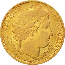 France, Cérès, 10 Francs, 1851, Paris, VF, Gold, KM:770, Gadoury:1012