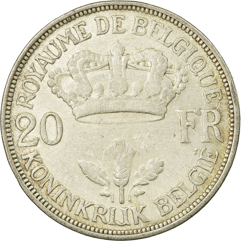 Münze, Belgien, Leopold III, 20 Francs, 20 Frank, 1934, SS, Silber, KM:105