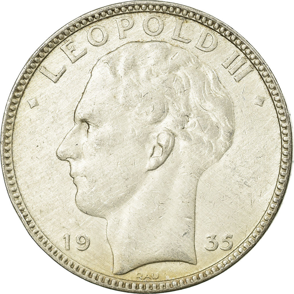 Münze, Belgien, Leopold III, 20 Francs, 20 Frank, 1935, SS, Silber, KM:105