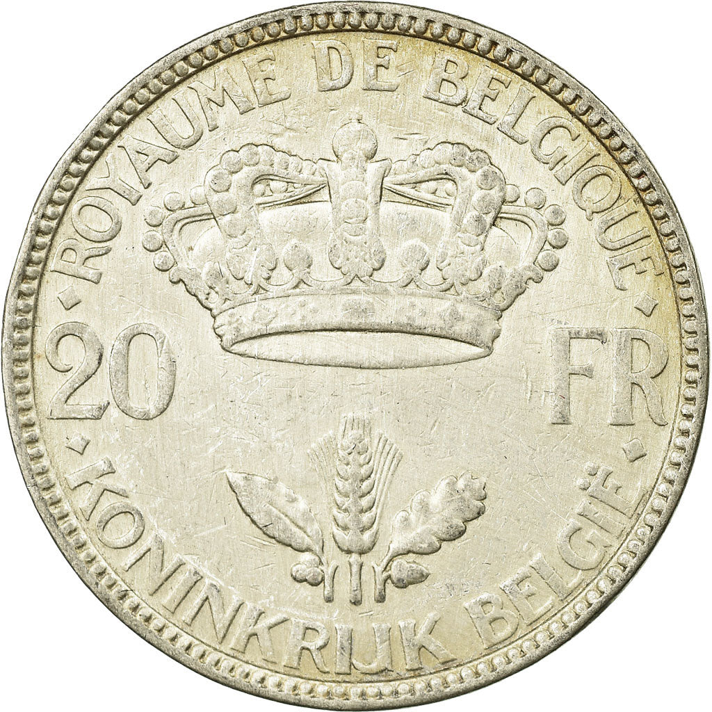 Münze, Belgien, Leopold III, 20 Francs, 20 Frank, 1935, SS, Silber, KM:105