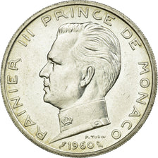 Coin, Monaco, Rainier III, 5 Francs, 1960, Paris, AU(55-58), Silver, KM:141