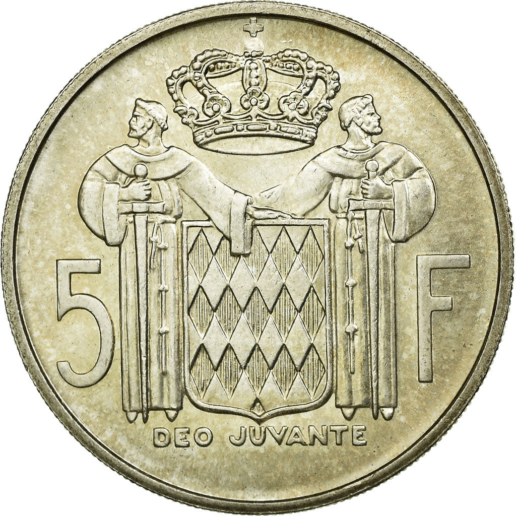 Coin, Monaco, Rainier III, 5 Francs, 1960, Paris, AU(55-58), Silver, KM:141