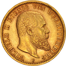 German States, WURTTEMBERG, Wilhelm II, 20 Mark, 1900, Freudenstadt, KM:634