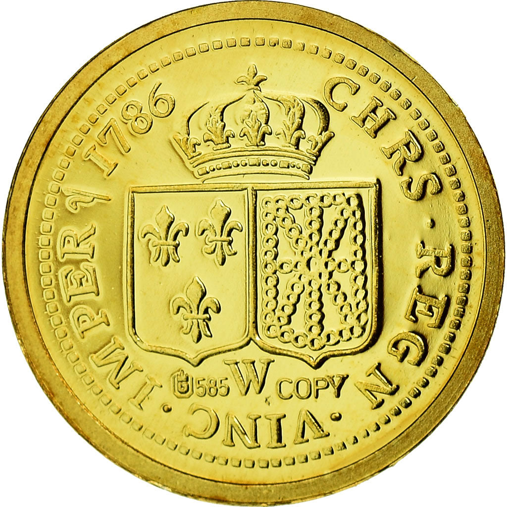 France, Medal, Louis XVI, Reproduction Louis D'or, MS(65-70), Gold