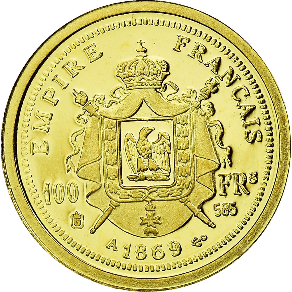 France, Medal, Napoléon III, Reproduction 100 Francs or, MS(65-70), Gold