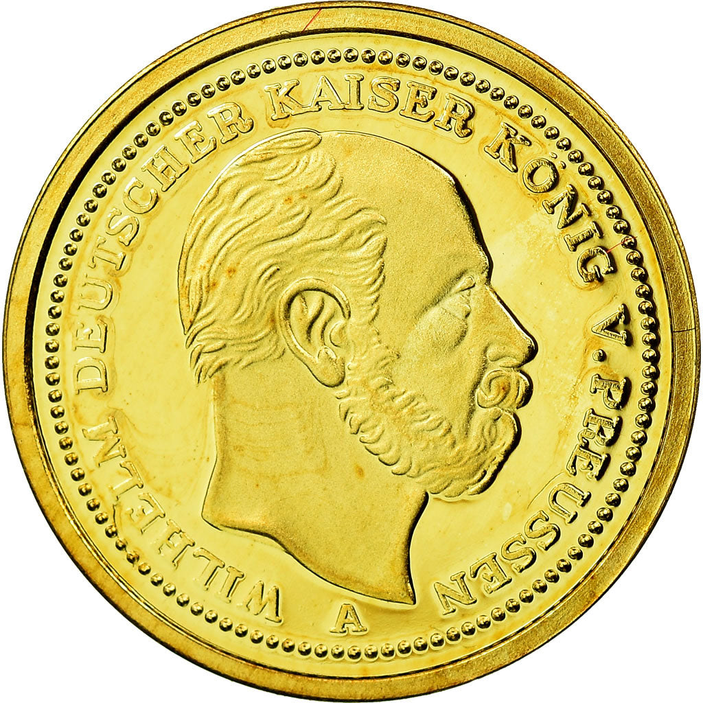 Francja, Medal, Guillaume de Prusse, Reproduction 20 Mark or, MS(65-70), Złoto