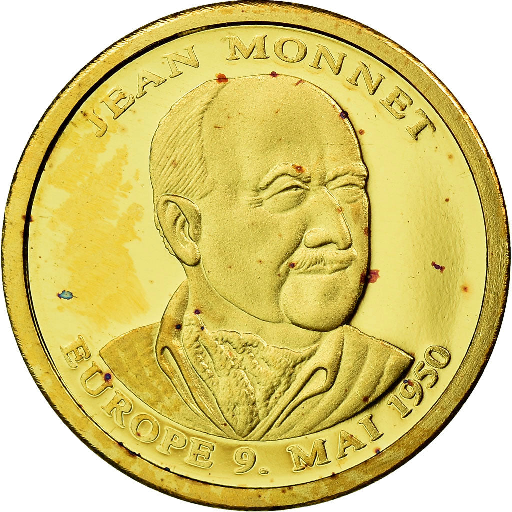 France, Medal, Jean Monnet, History, MS(65-70), Gold