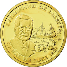 France, Medal, Ferdinand de Lesseps, History, MS(65-70), Gold