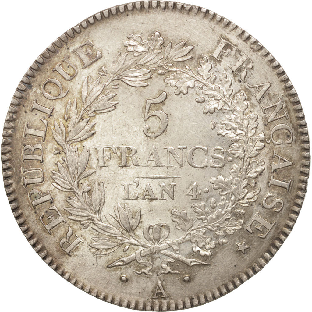 France, Union et Force, 5 Francs, 1795, Paris, Silver, KM:639.1