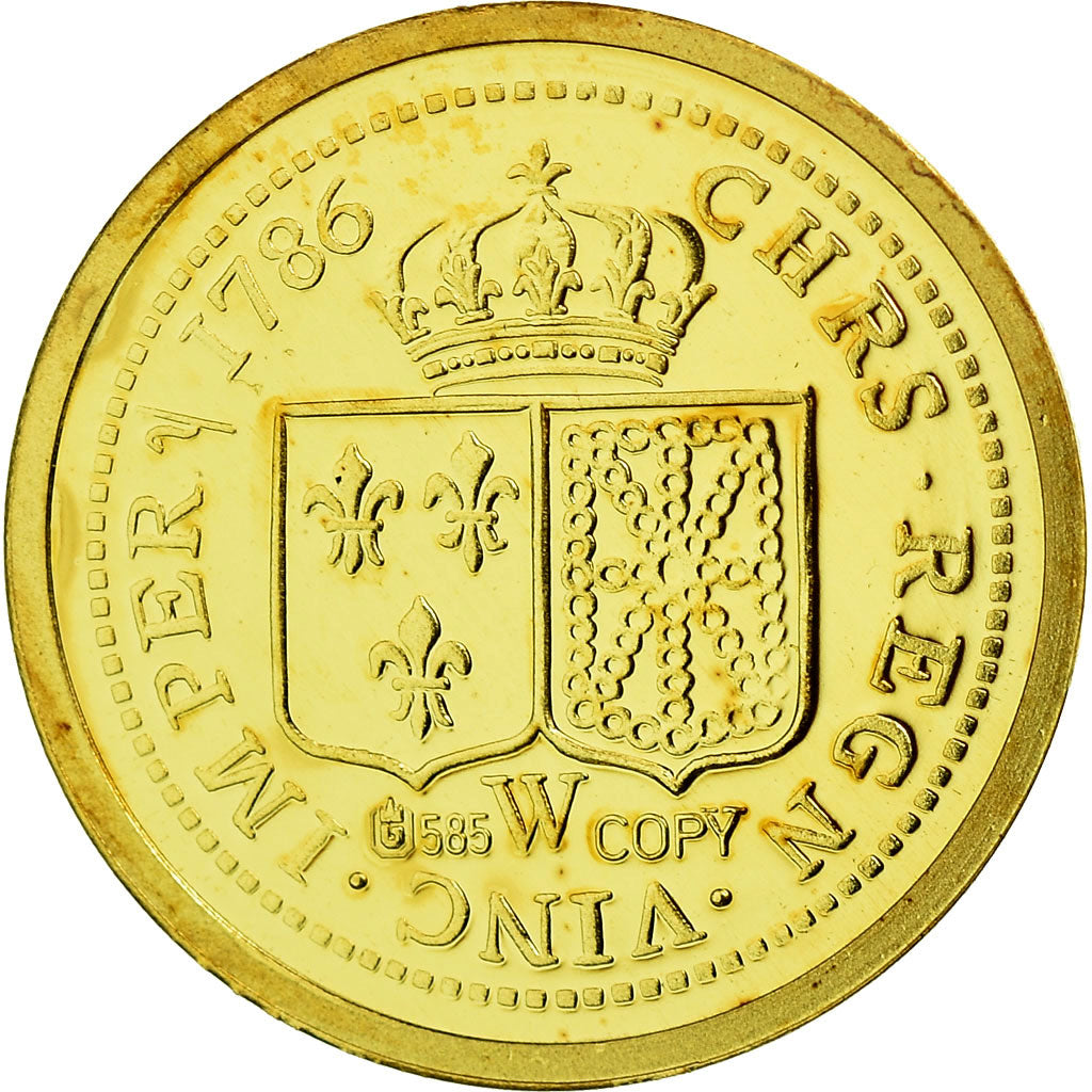 Francja, Medal, Louis XVI, Reproduction Louis D'or, MS(65-70), Złoto