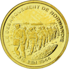 Francia, medaglia, Le débarquement de Normandie, History, FDC, Oro