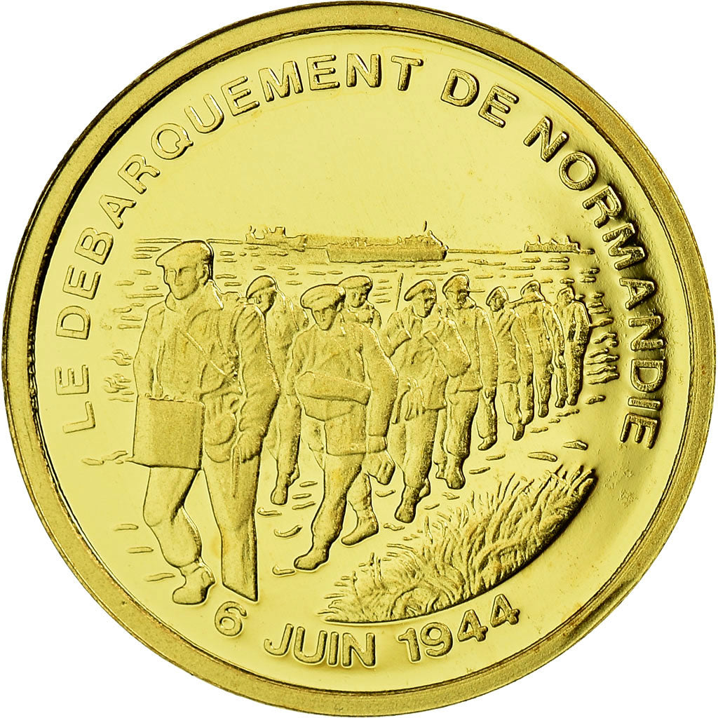 Francia, medaglia, Le débarquement de Normandie, History, FDC, Oro