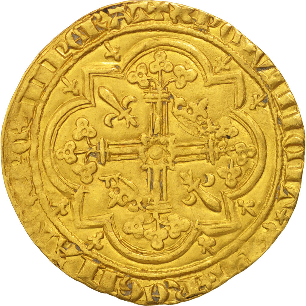 France, Charles V, Franc à pied, EF(40-45), Gold, Duplessy:360