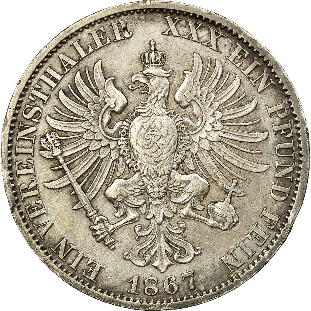 Coin, German States, PRUSSIA, Wilhelm I, Thaler, 1867, Berlin, EF(40-45)