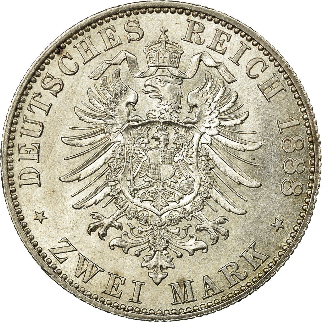 Coin, German States, PRUSSIA, Friedrich III, 2 Mark, 1888, Berlin, MS(60-62)