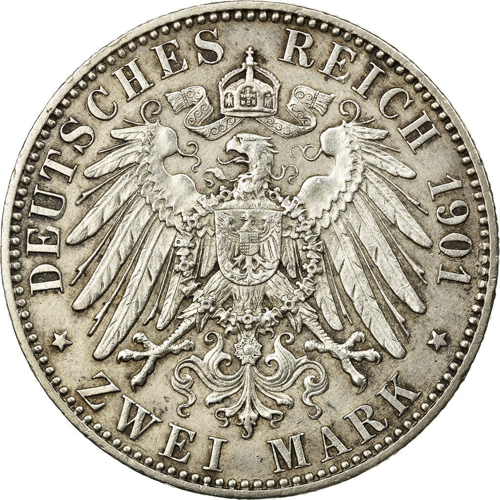 Coin, German States, PRUSSIA, Wilhelm II, 2 Mark, 1901, Berlin, AU(50-53)