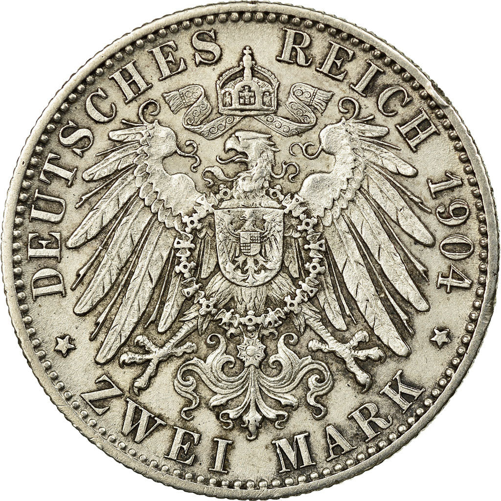 Coin, German States, WURTTEMBERG, Wilhelm II, 2 Mark, 1904, Freudenstadt