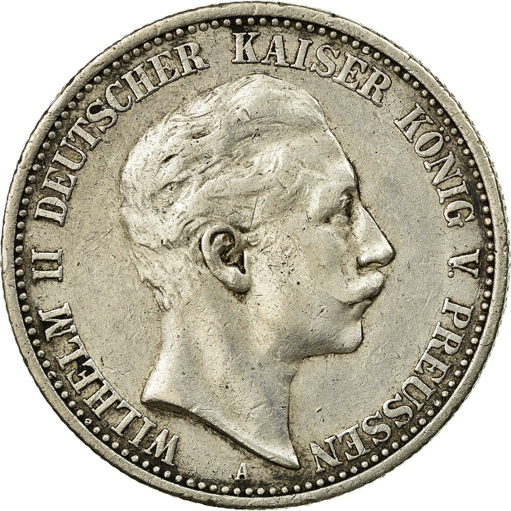 Coin, German States, PRUSSIA, Wilhelm II, 2 Mark, 1908, Berlin, VF(30-35)