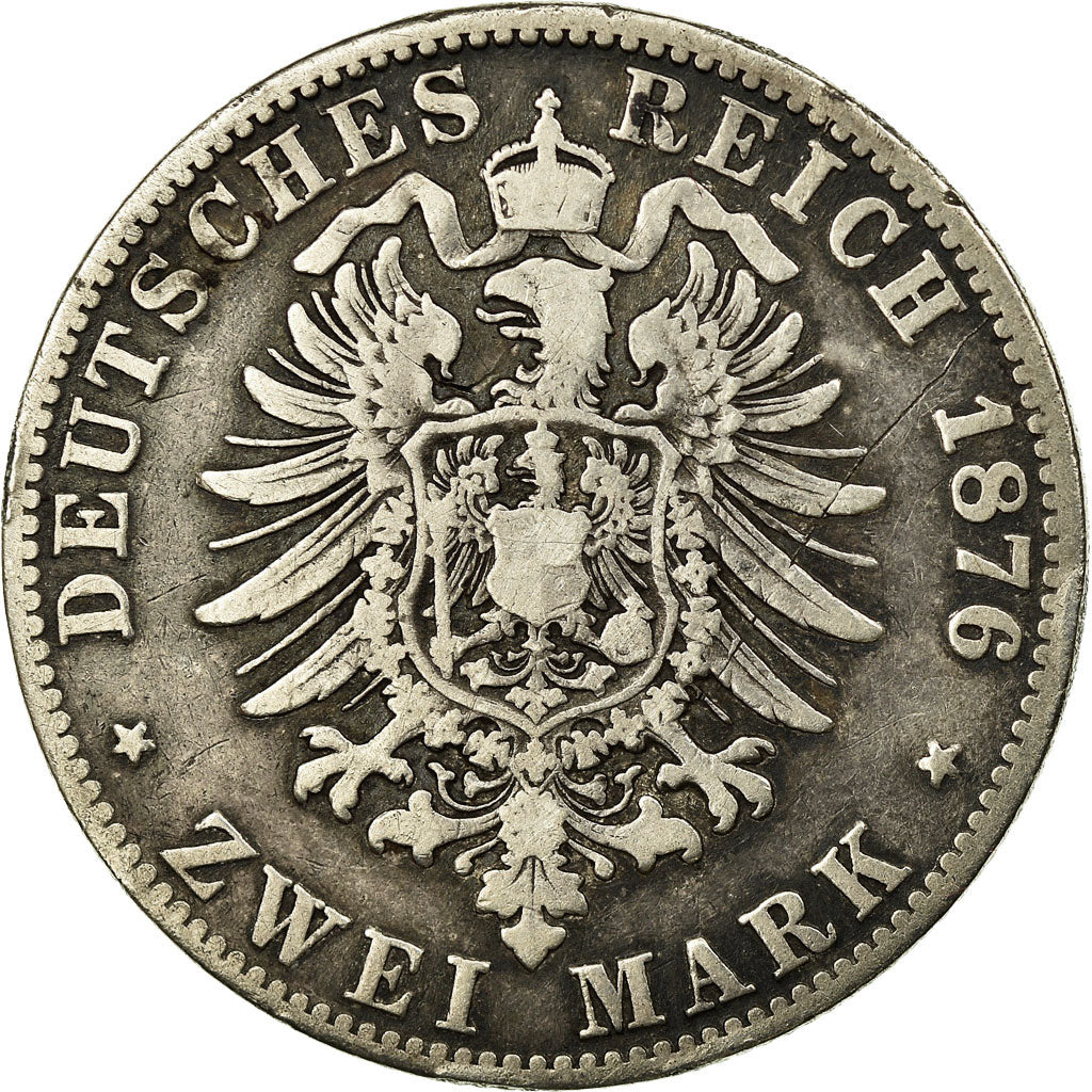 Coin, German States, HAMBURG, 2 Mark, 1876, Hamburg, VF(20-25), Silver, KM:604