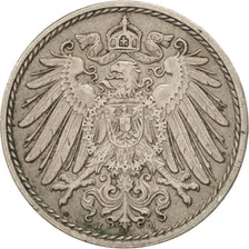 GERMANY - EMPIRE, Wilhelm II, 5 Pfennig, 1914, Hamburg, Copper-nickel, KM:11