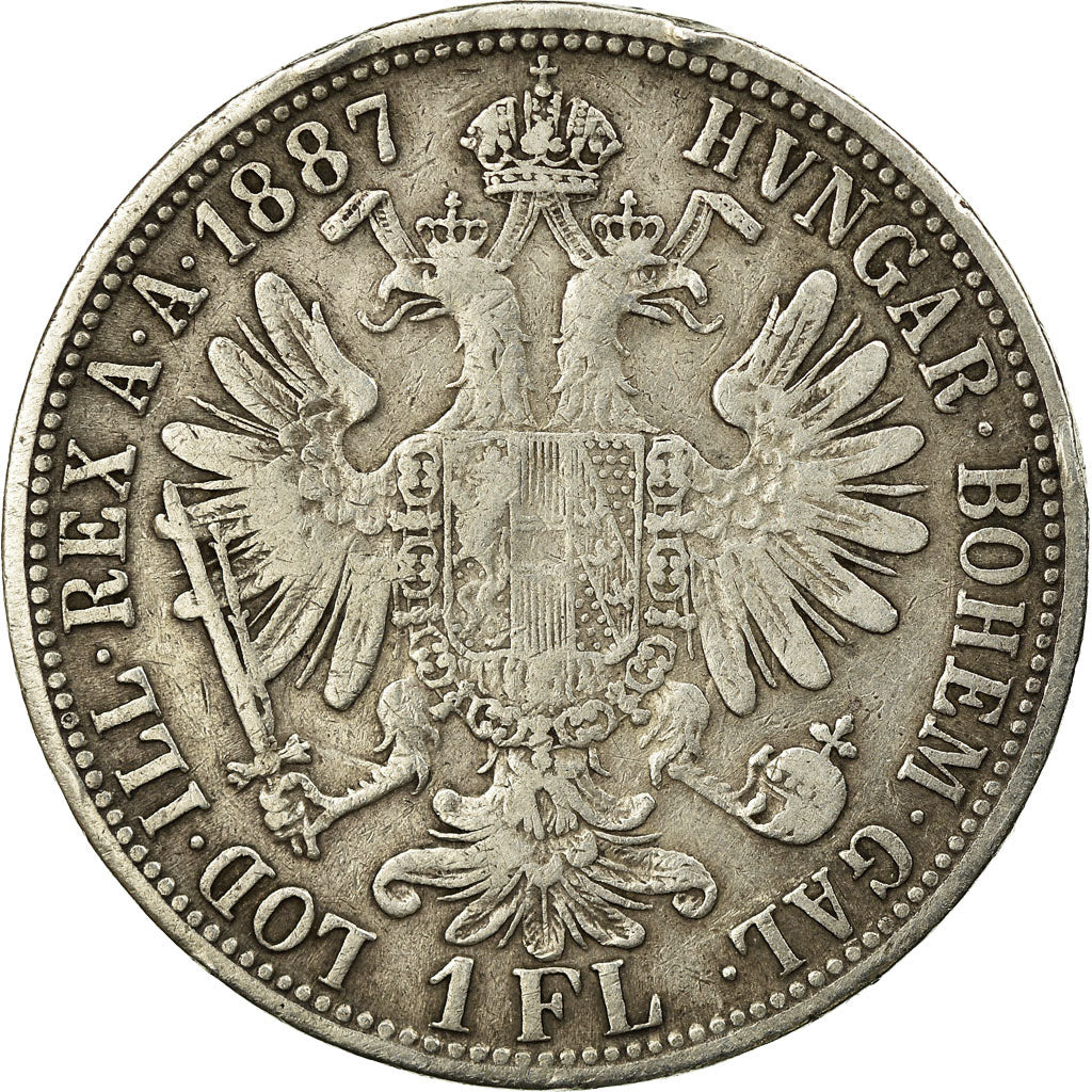 Münze, Österreich, Franz Joseph I, Florin, 1887, S+, Silber, KM:2222