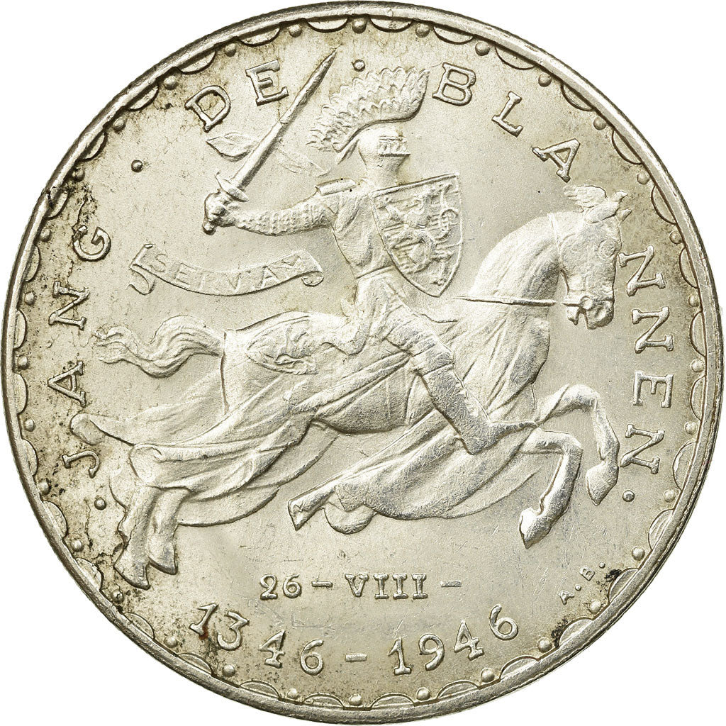 Coin, Luxembourg, Charlotte, 50 Francs, 1946, AU(50-53), Silver, KM:48