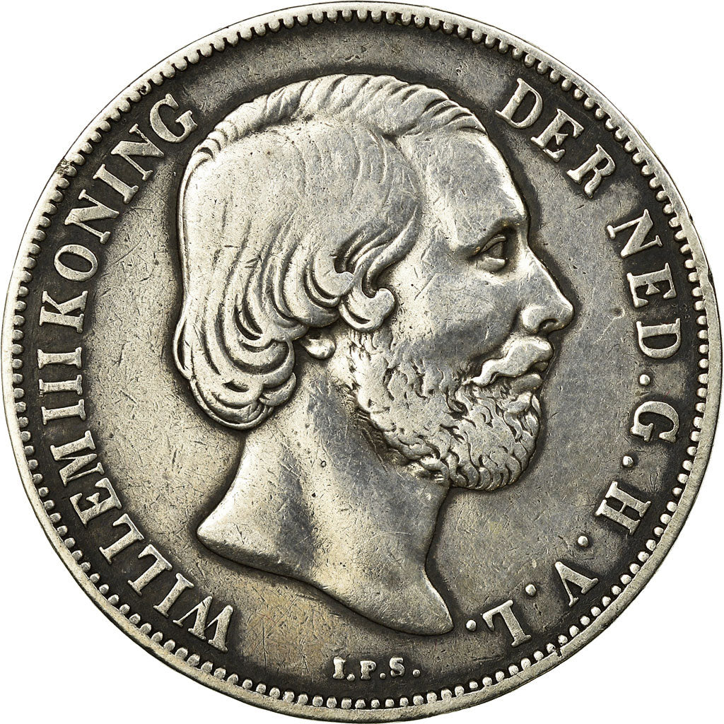 Coin, Netherlands, William III, Gulden, 1863, Utrecht, VF(30-35), Silver, KM:93