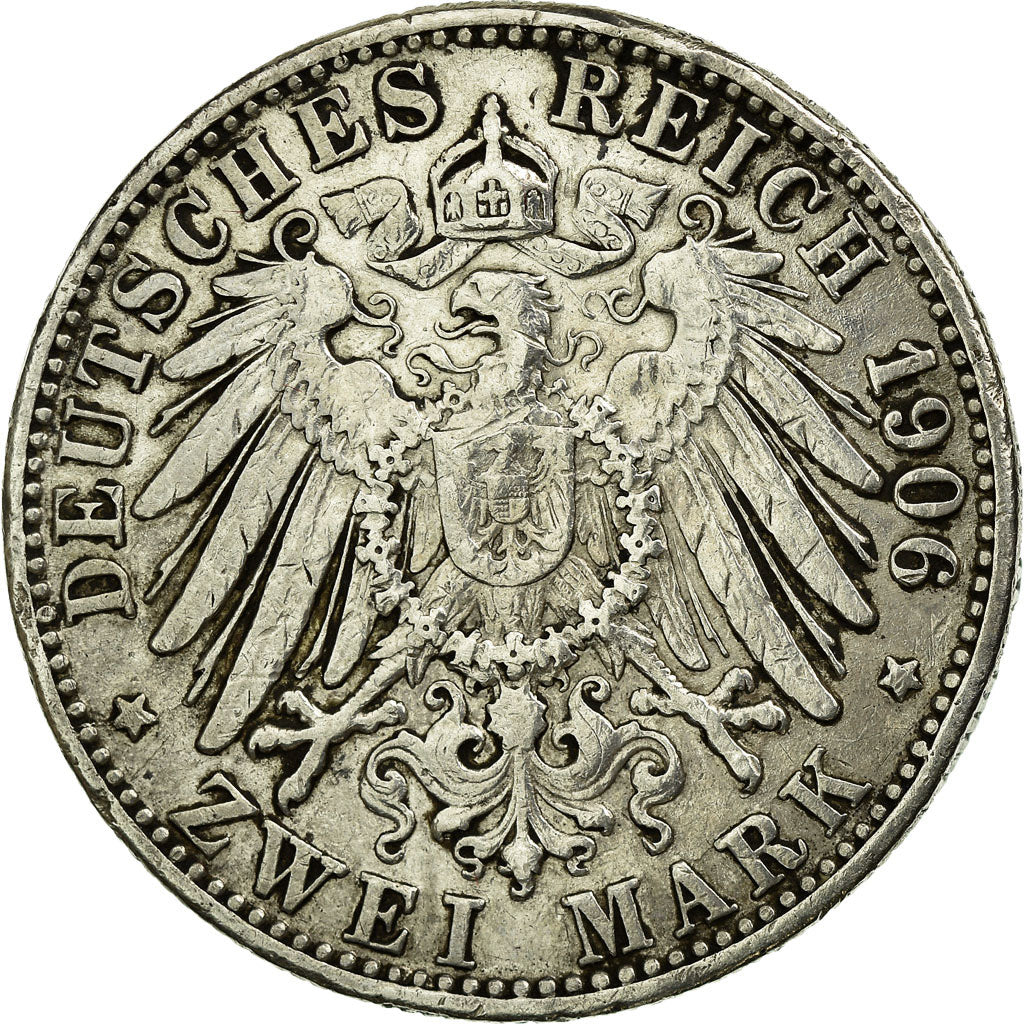 Moneta, Stati tedeschi, BADEN, Friedrich I, 2 Mark, 1906, Karlsruhe, MB+